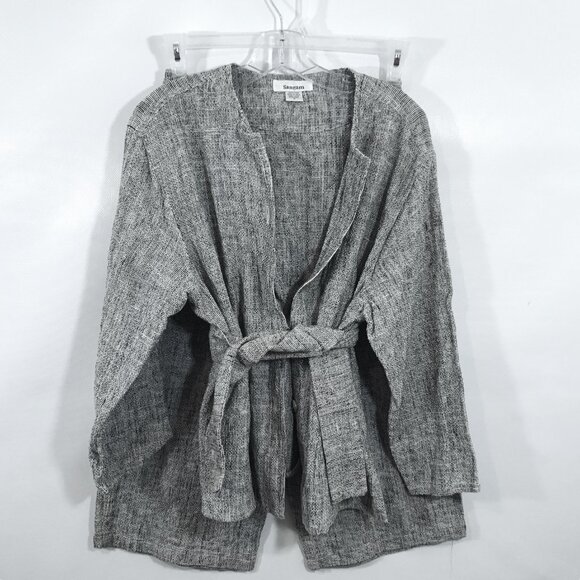 Vintage Wide Leg Trouser Pants and Belted Jacket Black White Women M, SANGAM - Picture 15 of 16